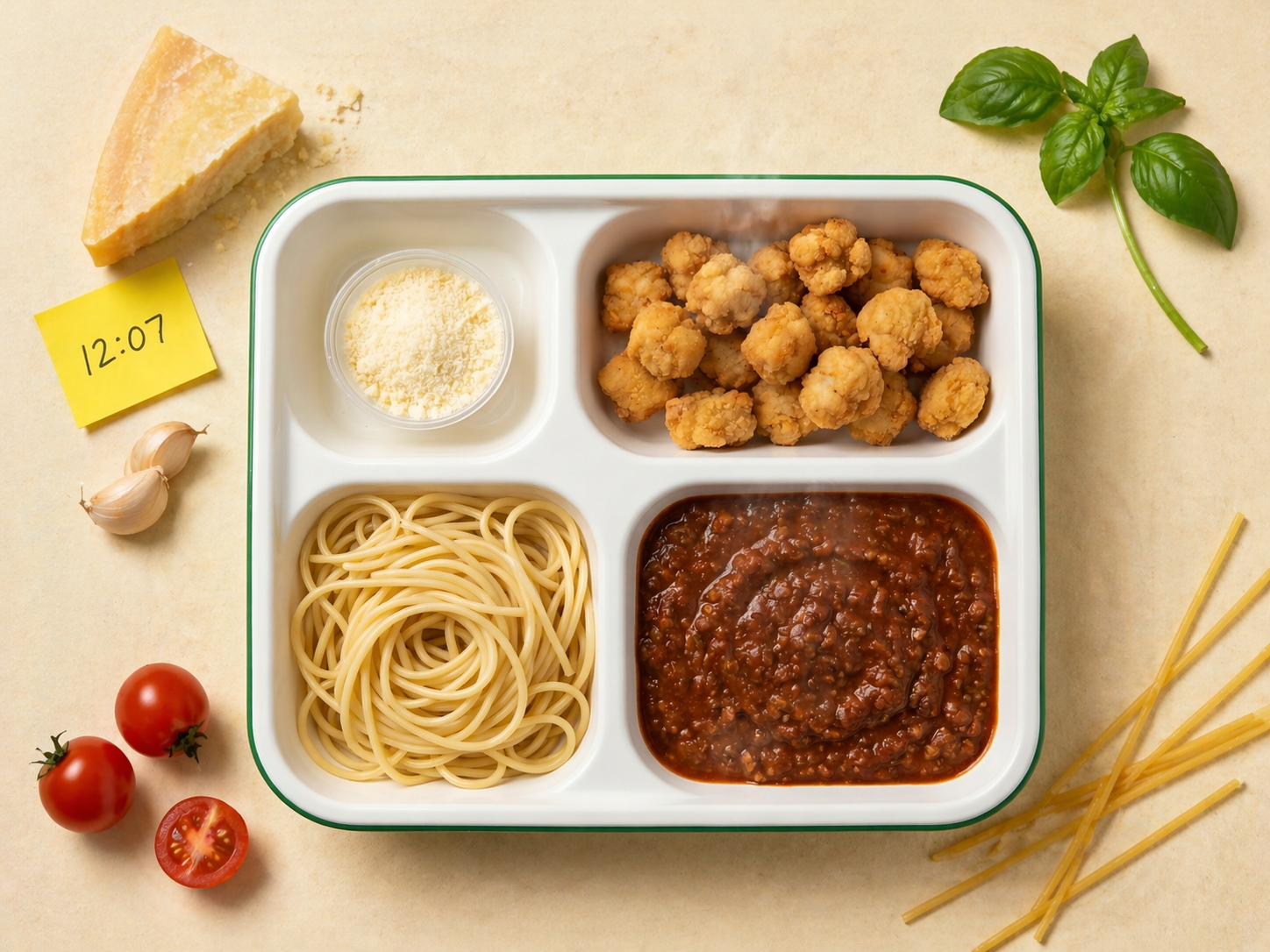 Spag Bol with Popcorn Chicken